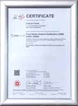 Colcom Abattoir FSSC 22000 certificate
